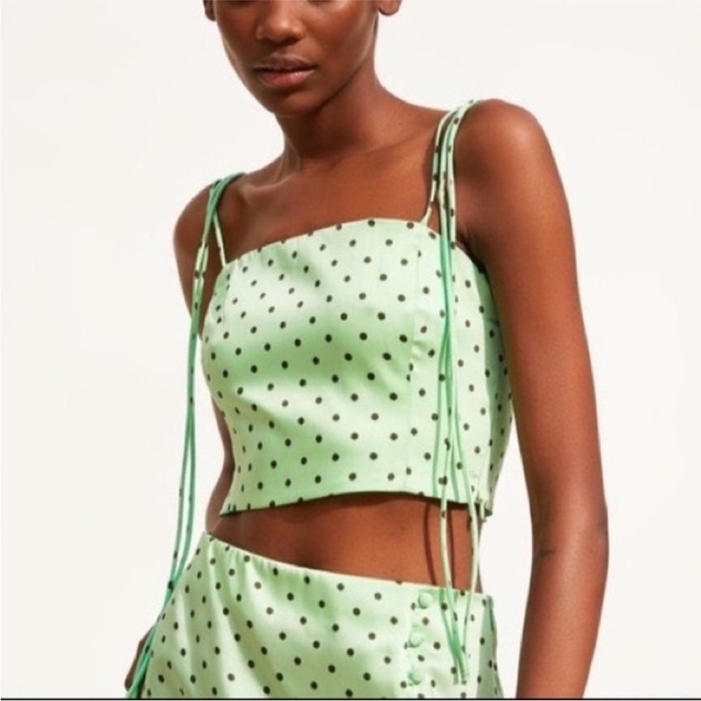Zara Green Polka Dot Women’s Tank Top✨